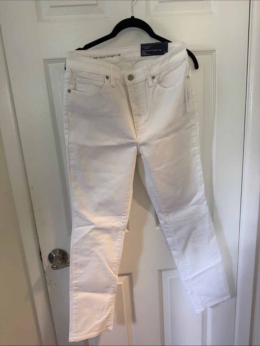 Talbots White High-Rise Straight-Leg Women's Jeans